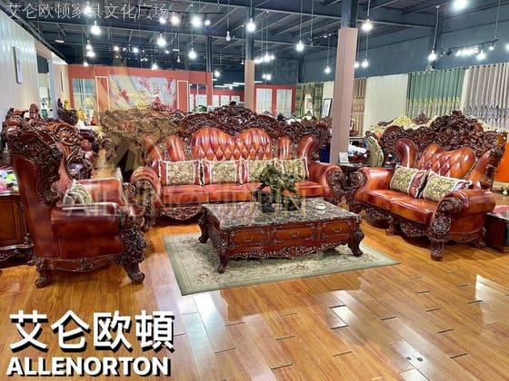 仿古色大叉子124擦色牛皮 欧式古典真皮软包实木床 别墅主卧婚床