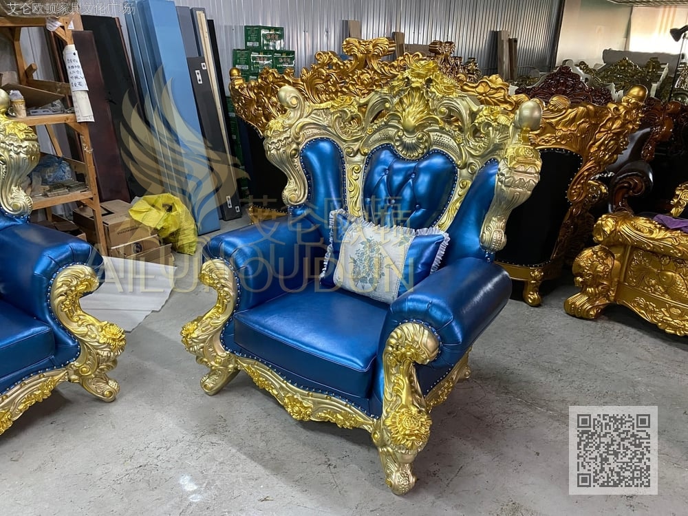大玫瑰124沙发金属漆宝石蓝 (1)