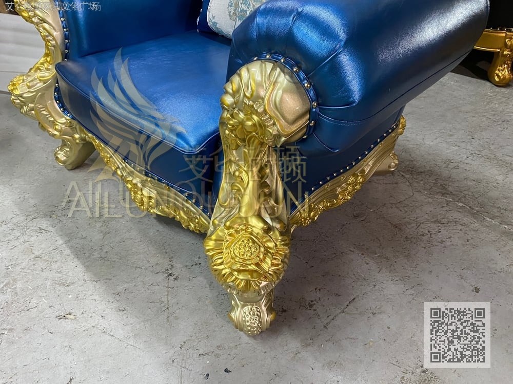 大玫瑰124沙发金属漆宝石蓝 (1)