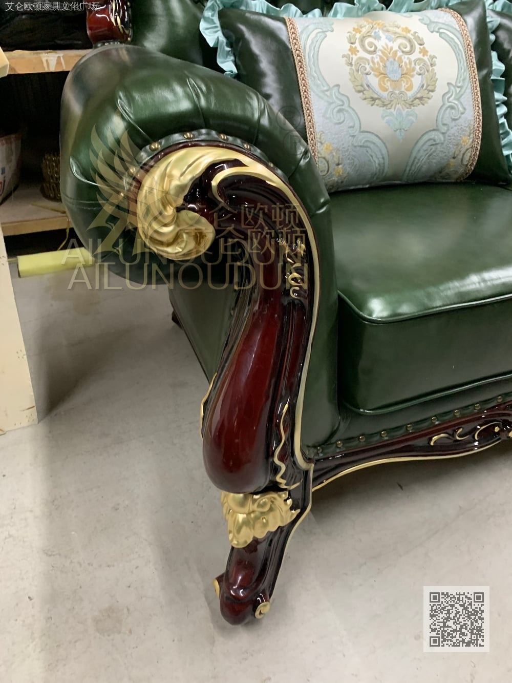 金杯123沙发酒红深绿 欧式古典真皮软包实木床 别墅主卧婚床