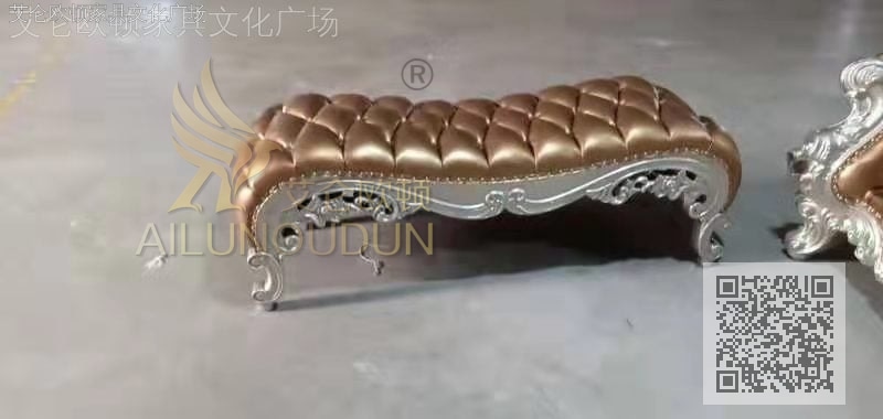 大如意浅香槟香槟皮 欧式古典真皮软包实木家具 别墅配套