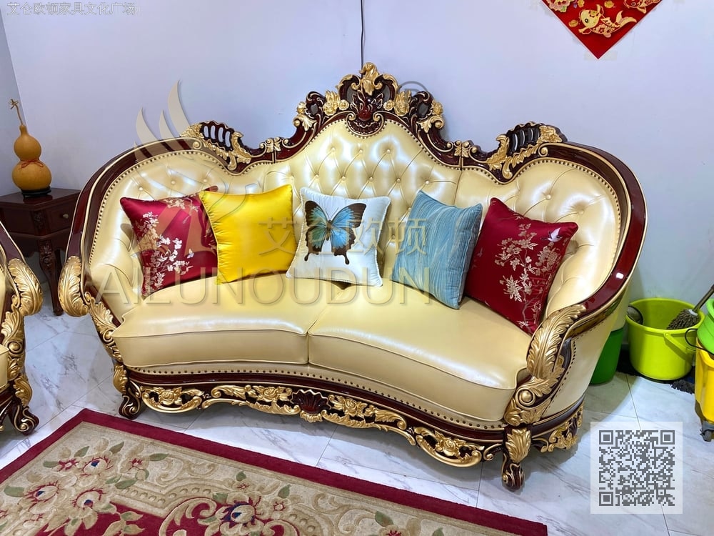 至尊大环抱红檀描金米黄