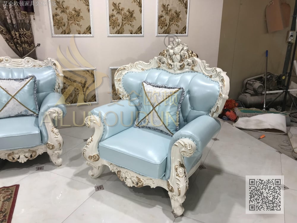 小葫芦123沙发珠光白蓝