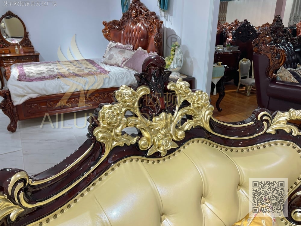 玫瑰环抱124沙发黑檀金
