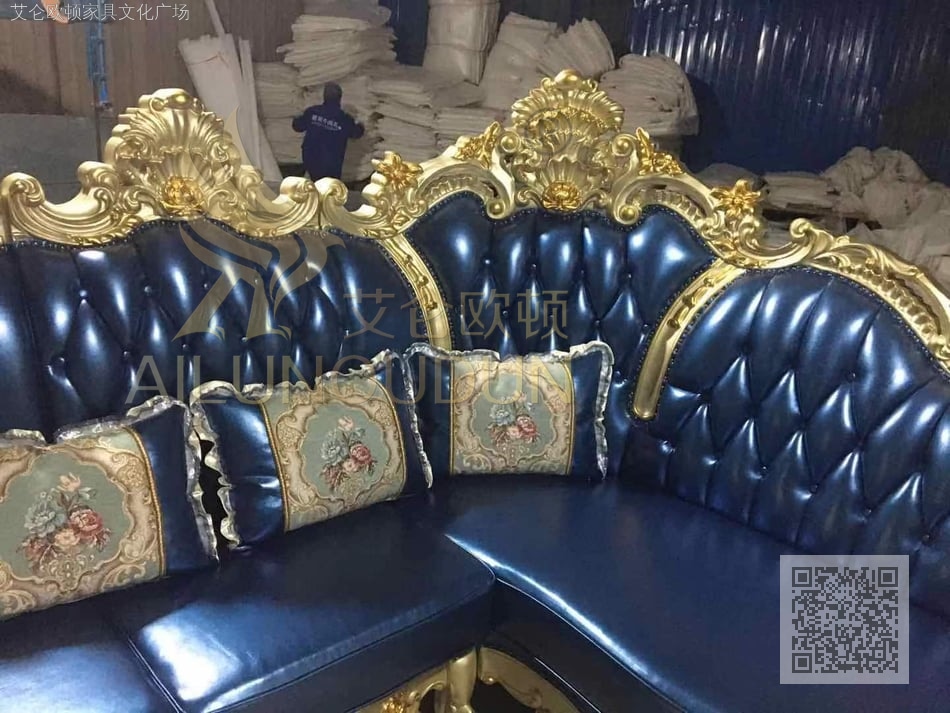 凤尾转角香槟蓝