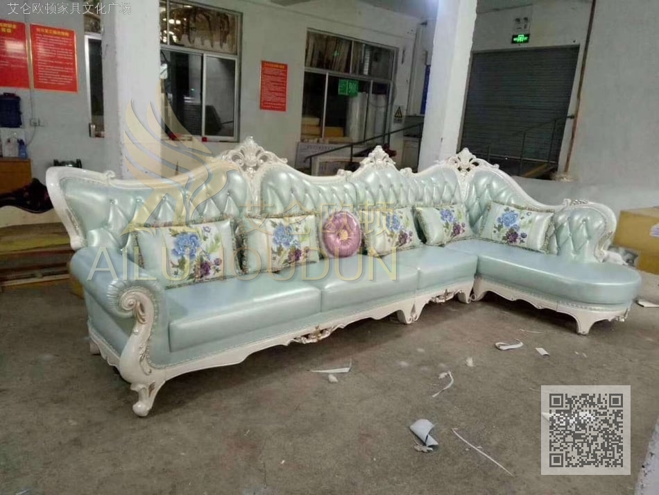 简欧环抱转角珠光白蓝