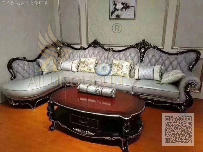 简欧环抱黑檀油蜡浅紫蓝