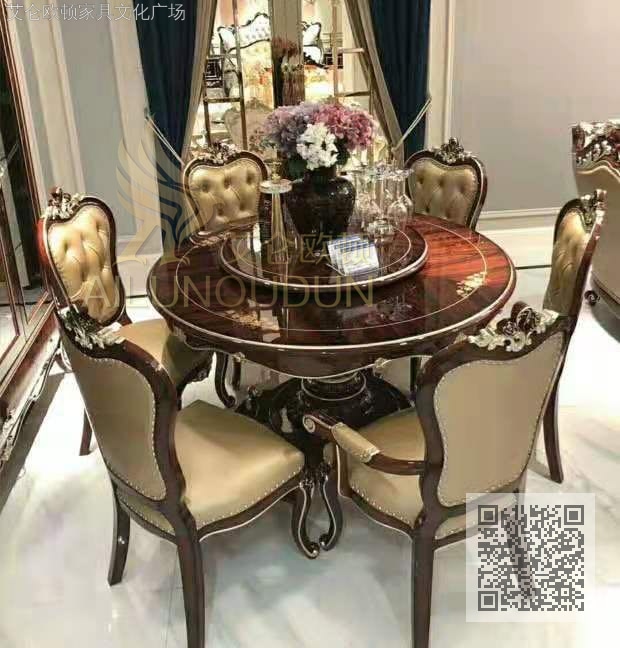 拉菲酒红描金圆桌