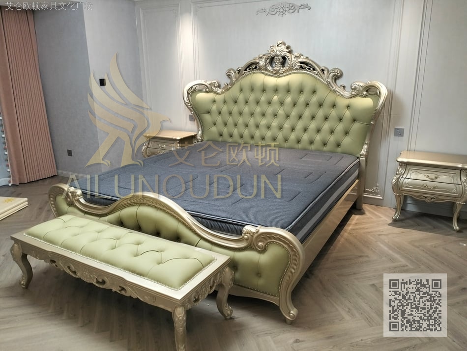 9725香槟色绿太子床