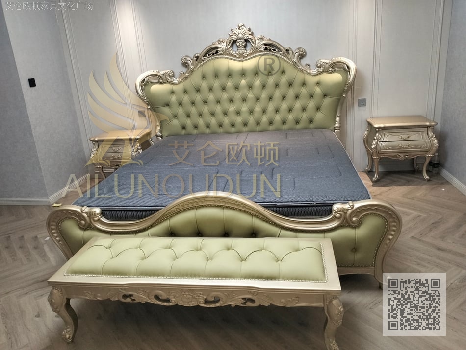 9725香槟色绿太子床