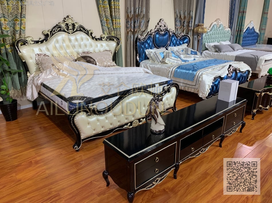 9725黑檀白太子床