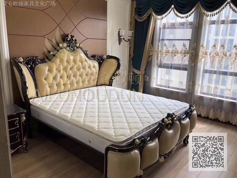 太子床黑檀米黄实木床